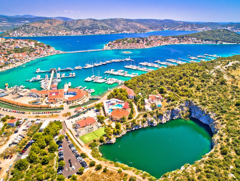 Zmajevo Oko dragon's eye lake in Rogoznica near Trogir
